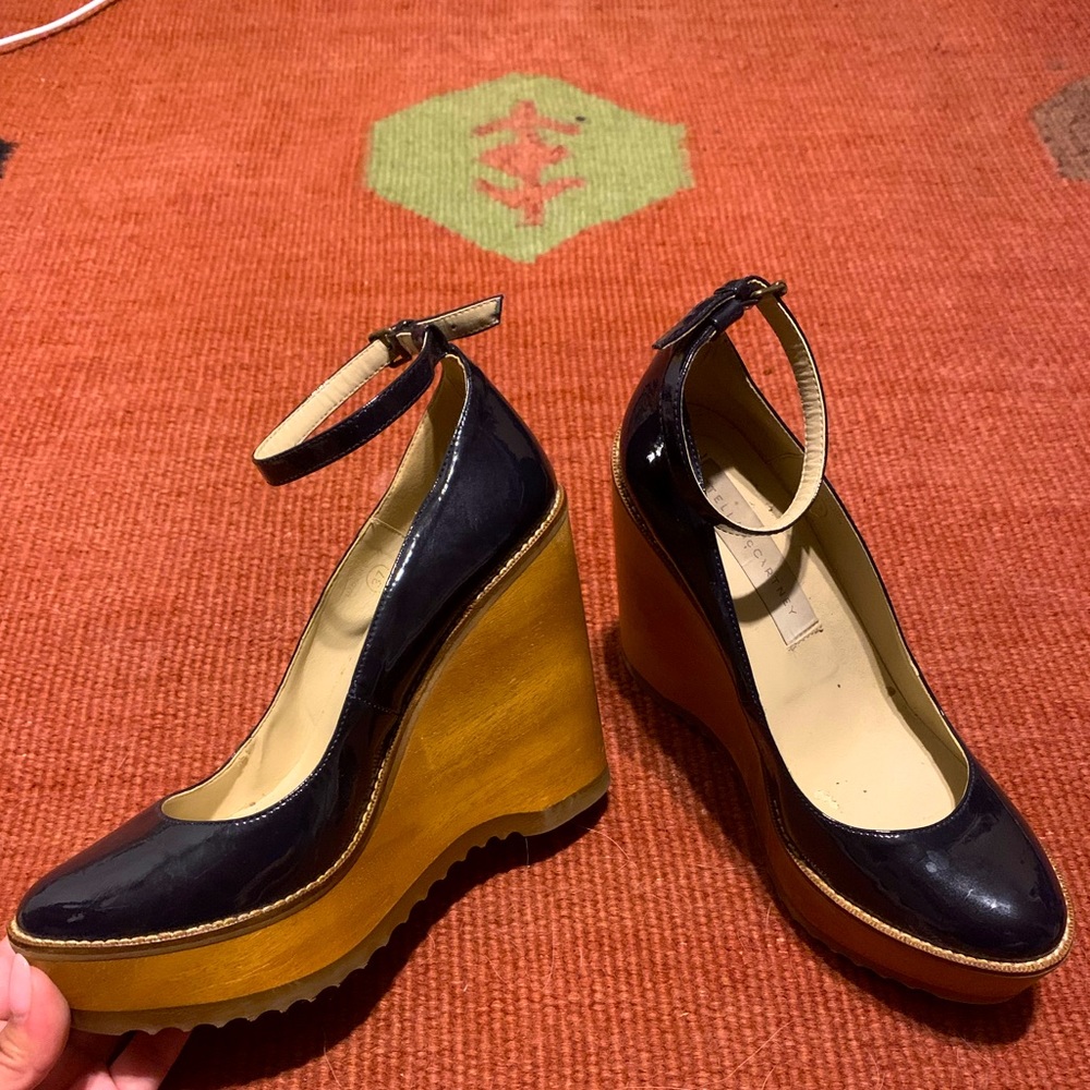 Stella McCartney Navy Blue Wedges